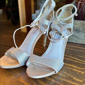 Steve Madden Silver Bedazzled Strappy Heels